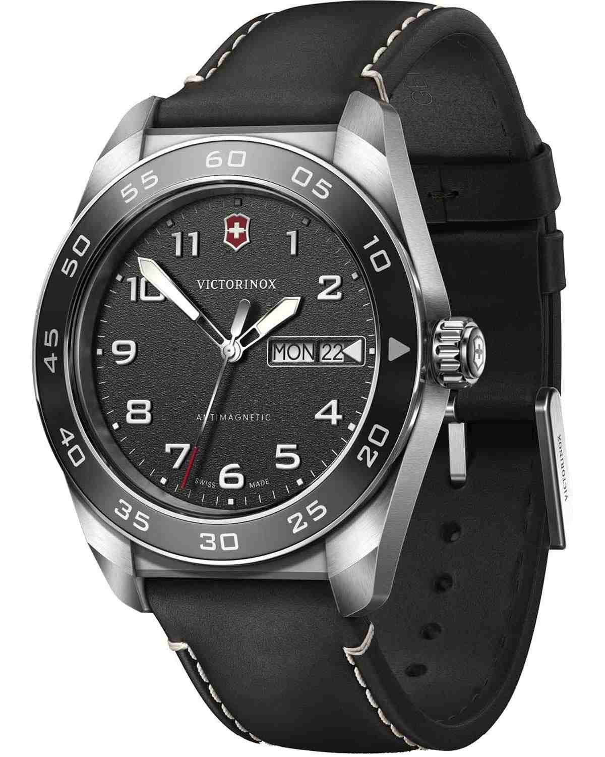 Ρολόι VICTORINOX Swiss Army Black Leather Strap