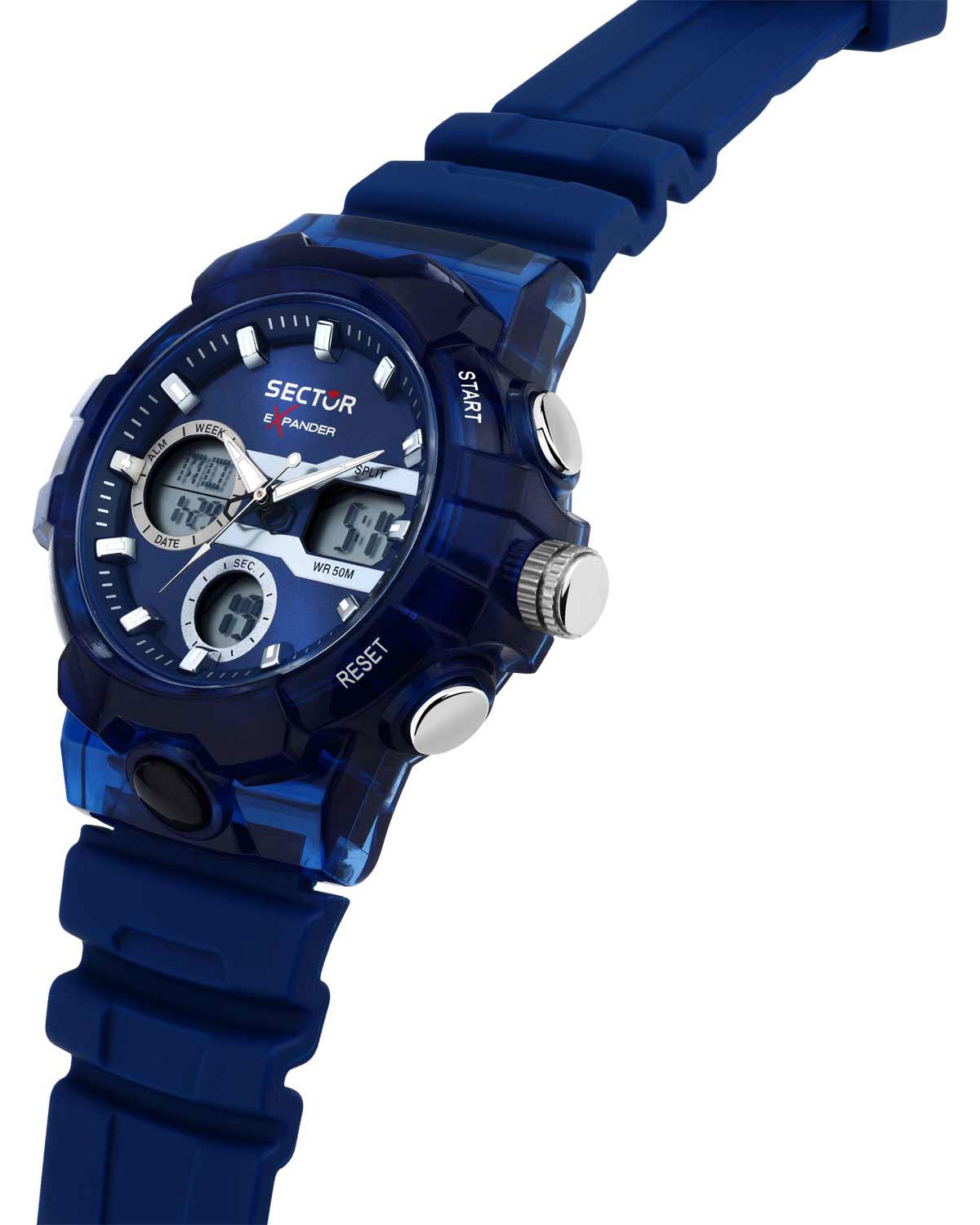 SECTOR EX-46 Dual Time Chronograph Blue Plastic Strap