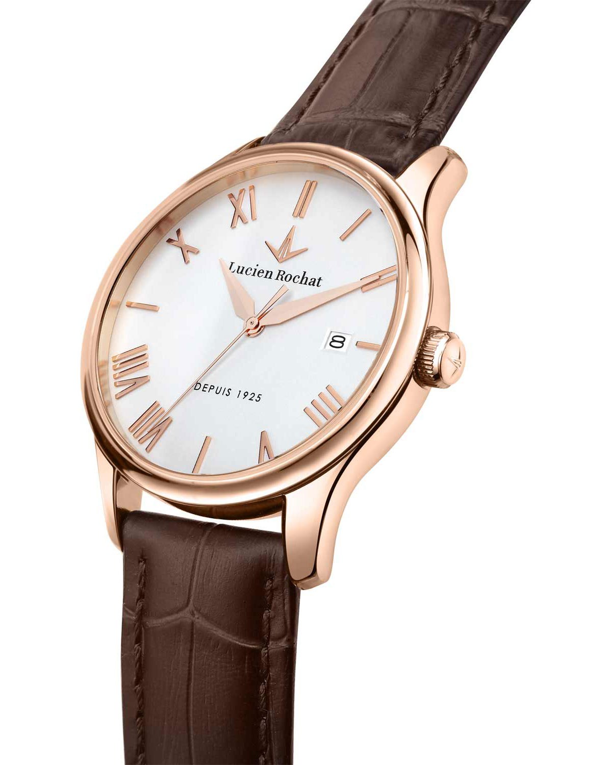 LUCIEN ROCHAT Montreux Brown Leather Strap