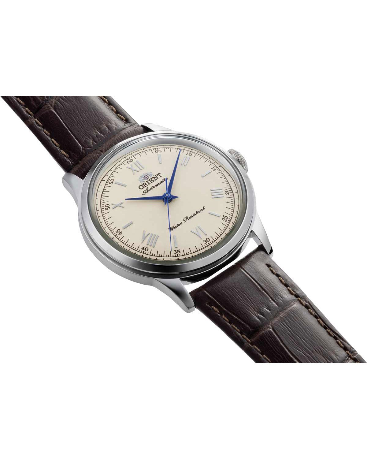 Ανδρικό ρολόι ORIENT Classic Bambino αυτόματο με καφέ δερμάτινο λουράκι