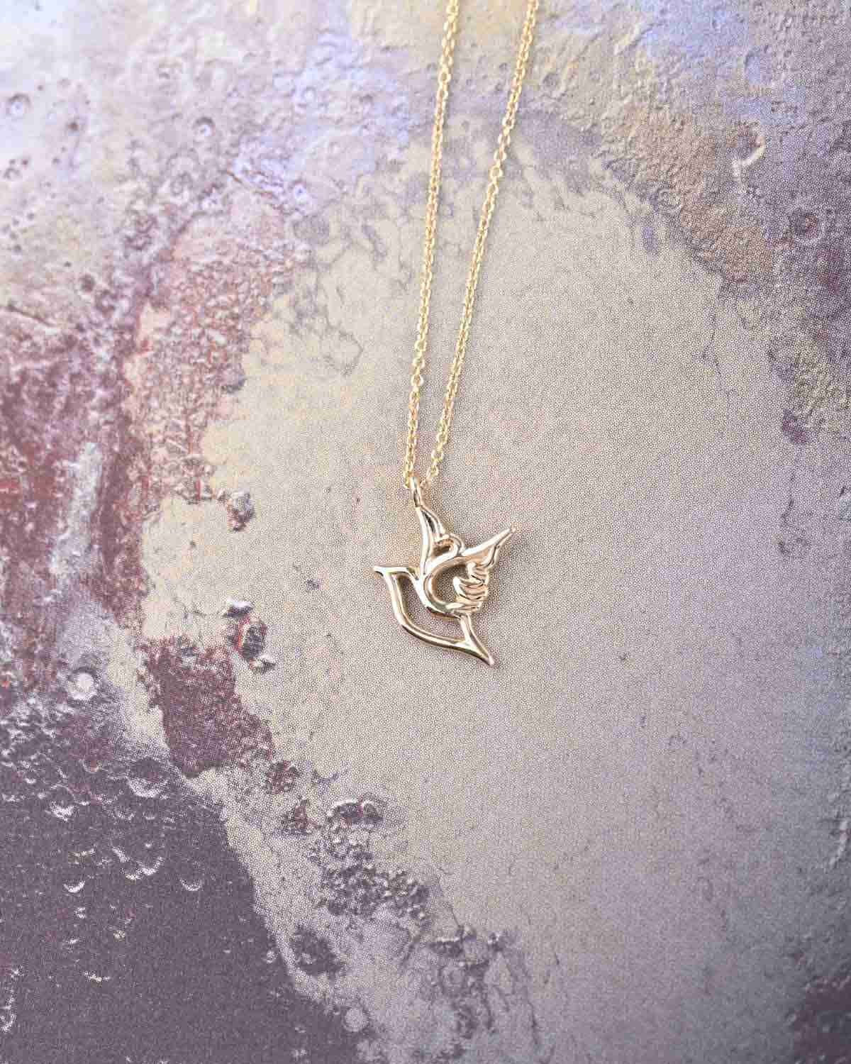 Κολιέ πουλί της SOLEDOR από χρυσό 14Κ της σειράς SYMBOLIC TREASURES
