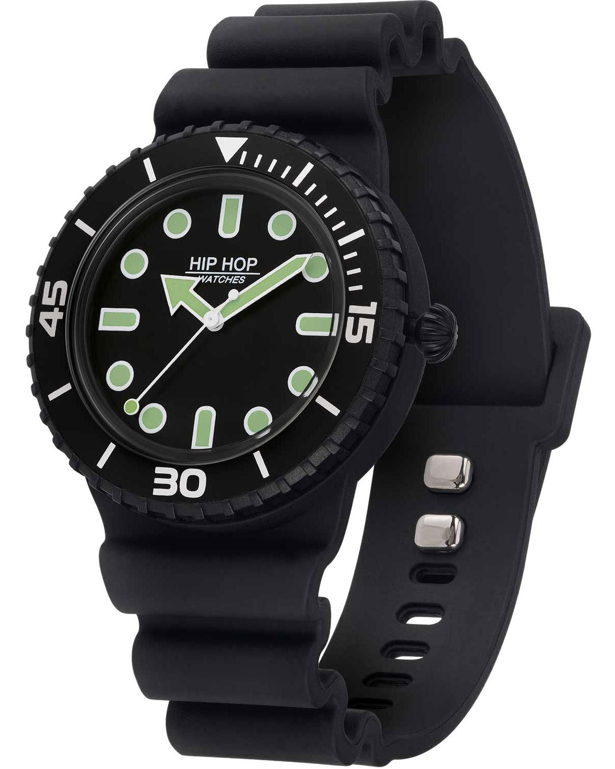 Ρολόι HIP HOP Master Black/White Silicone Strap Gift Set