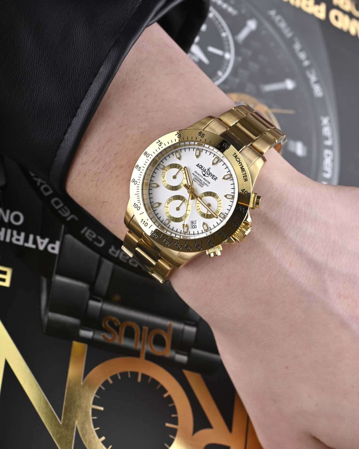 Ρολόι AQUADIVER Velocity Master Chronograph Gold Stainless Steel Bracelet