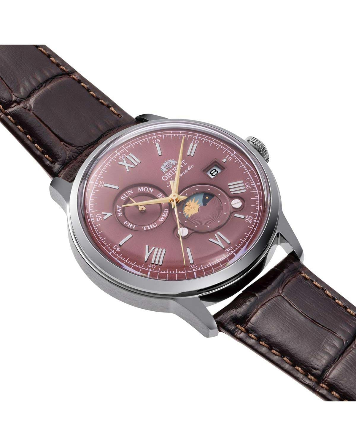 Ρολόι ORIENT Classic Sun and Moon Automatic Brown Leather Strap