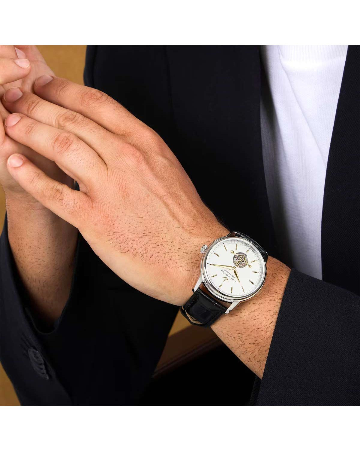 Ρολόι LUCIEN ROCHAT Iconic Automatic Black Leather Strap