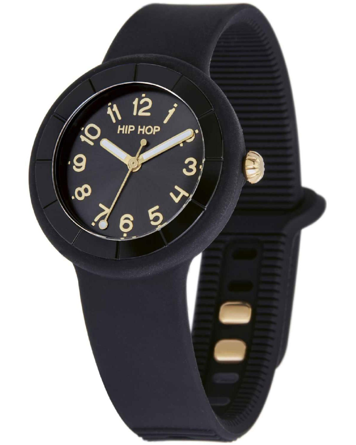 Ρολόι HIP HOP Hero.DOT Golden Night Black Silicone Strap