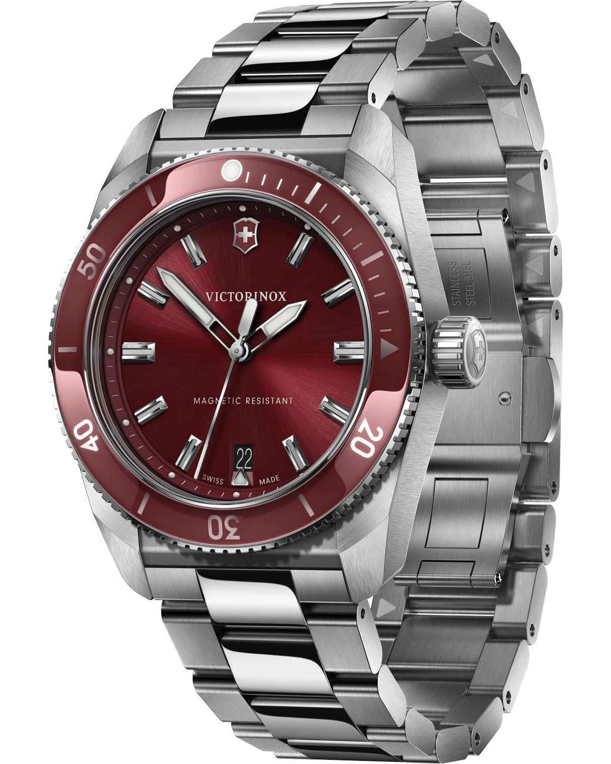 Ανδρικό ρολόι VICTORINOX Maverick με ασημί μπρασελέ από ανοξείδωτο ατσάλι