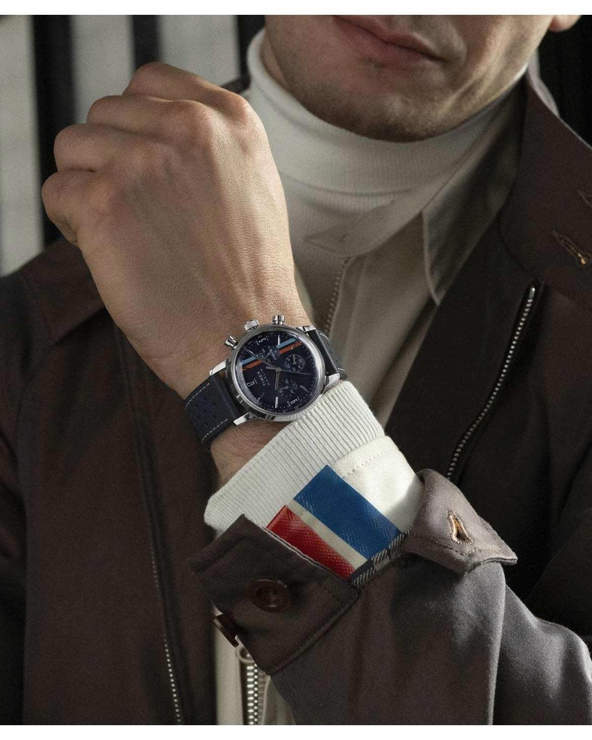 Ρολόι TIMEX Marlin Chronograph Blue Leather Strap