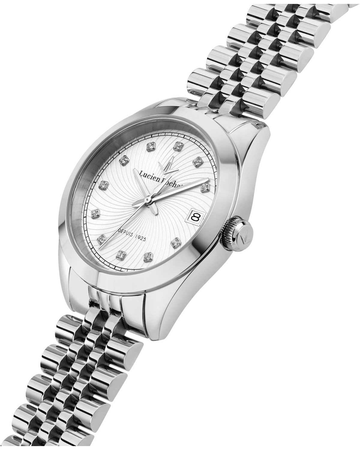 Ρολόι LUCIEN ROCHAT Madame Diamonds Silver Stainless Steel Bracelet Gift Set