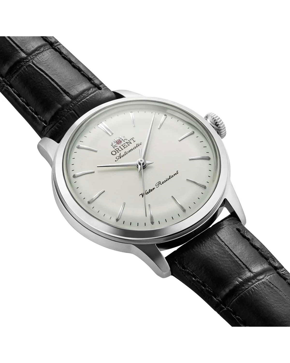 Ρολόι ORIENT Bambino αυτόματο με μαύρο δερμάτινο λουράκι