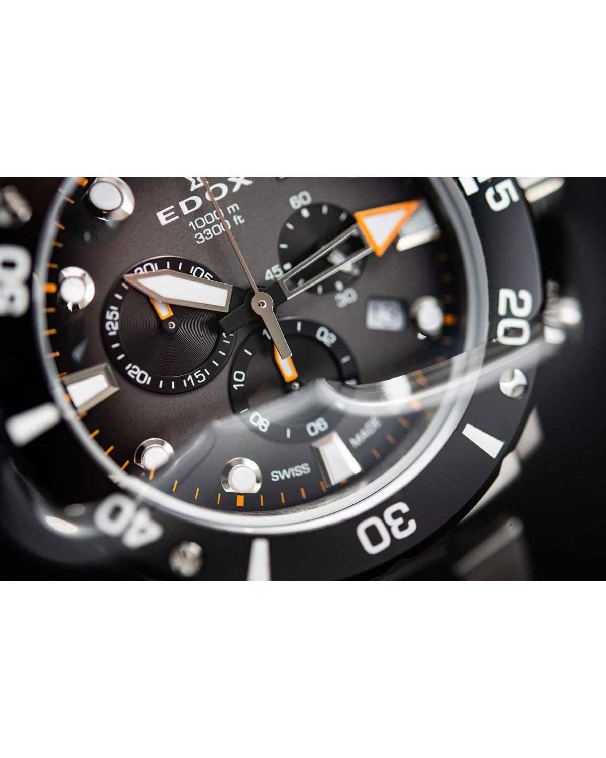 Ρολόι EDOX CO-1 Chronograph Silver Titanium Bracelet