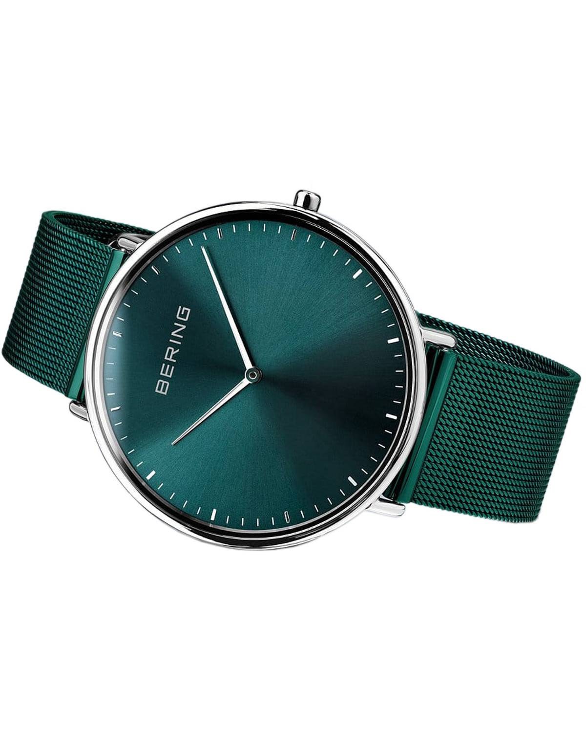 BERING Ultra Slim Green Stainless Steel Bracelet