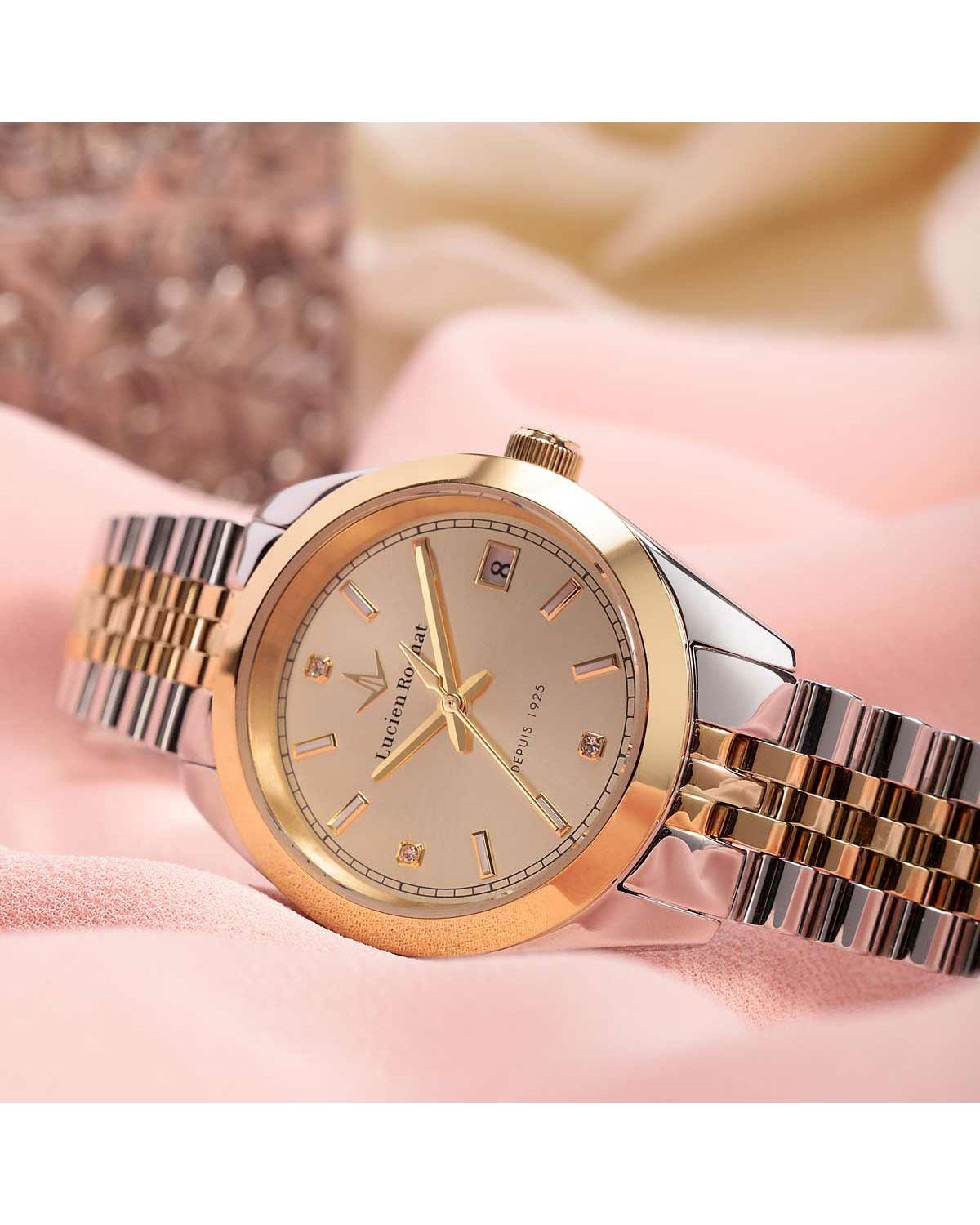Ρολόι LUCIEN ROCHAT Madame Diamonds Two Tone Stainless Steel Bracelet