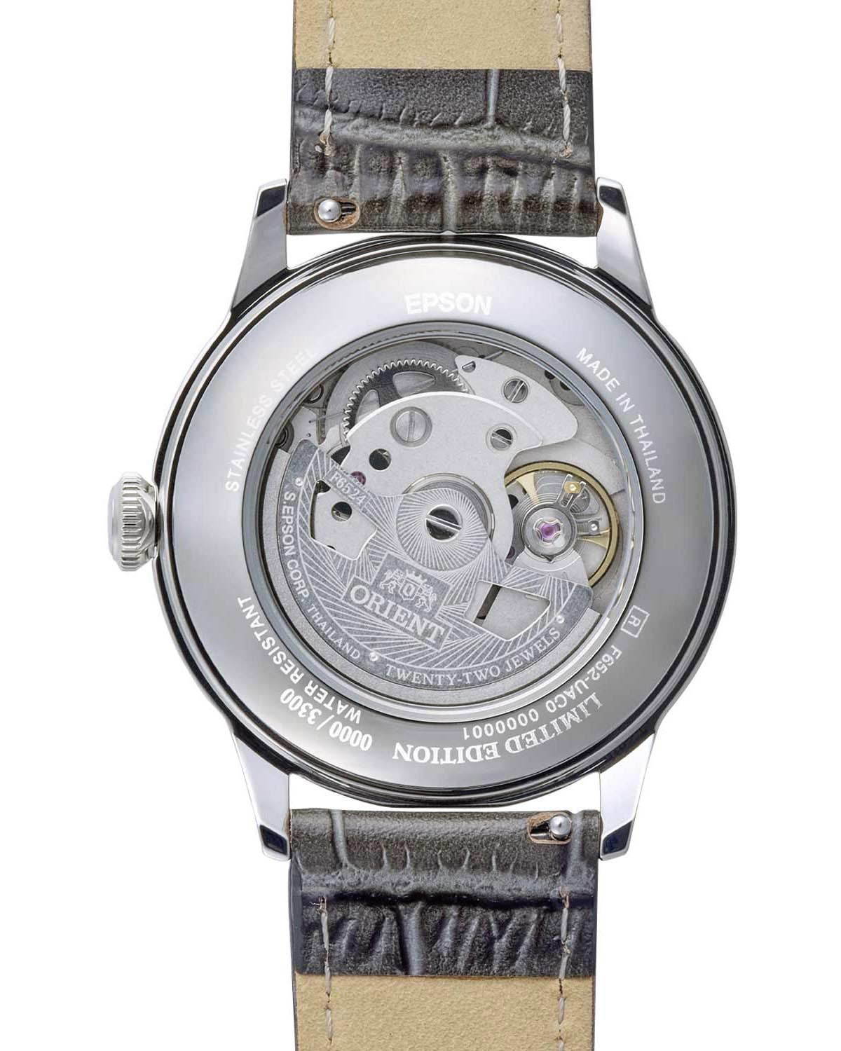 Ανδρικό ρολόι ORIENT Classic Bambino αυτόματο με γκρι δερμάτινο λουράκι