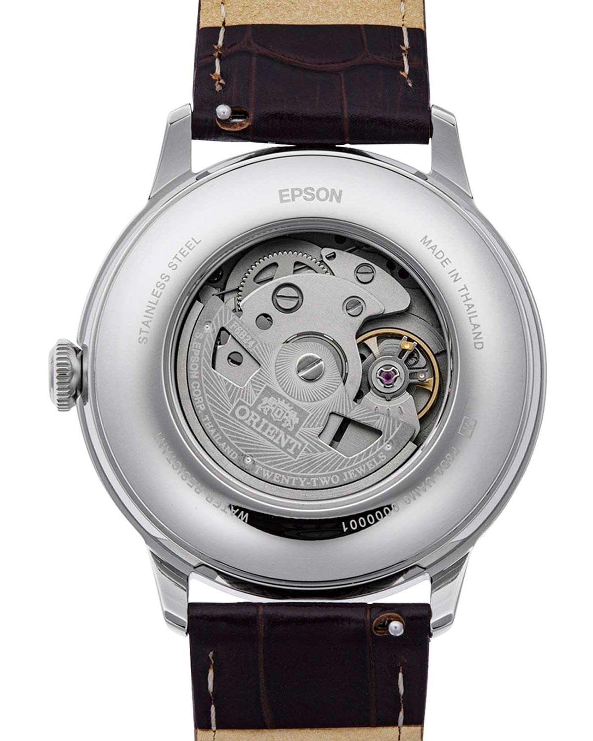 Ρολόι ORIENT Classic Sun and Moon Automatic Brown Leather Strap