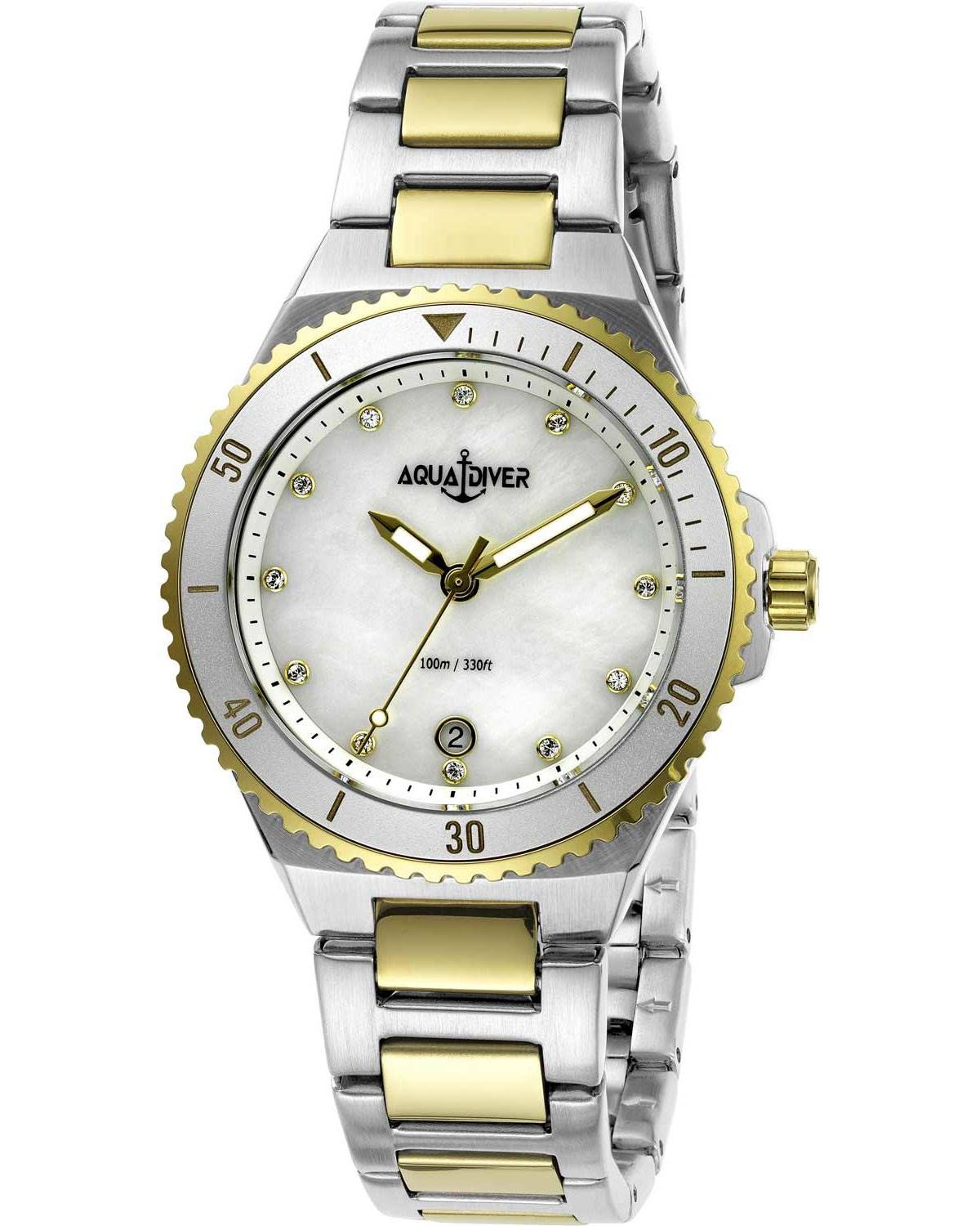 Ρολόι AQUADIVER Oceana Swarovski Two Tone Stainless Steel Bracelet