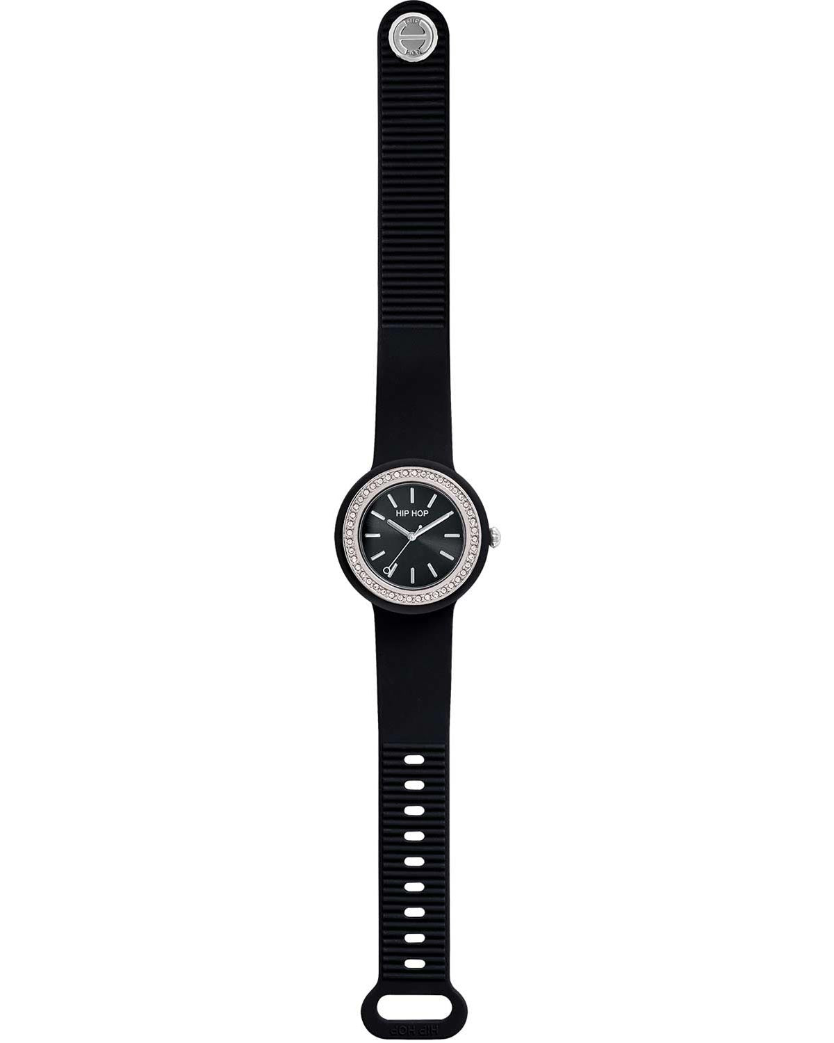Ρολόι HIP HOP Hero.DOT Bezel Glam Crystals Black Silicone Strap