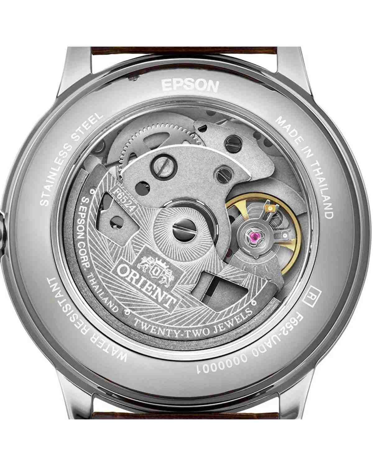 Ρολόι ORIENT Bambino αυτόματο με καφέ δερμάτινο λουράκι