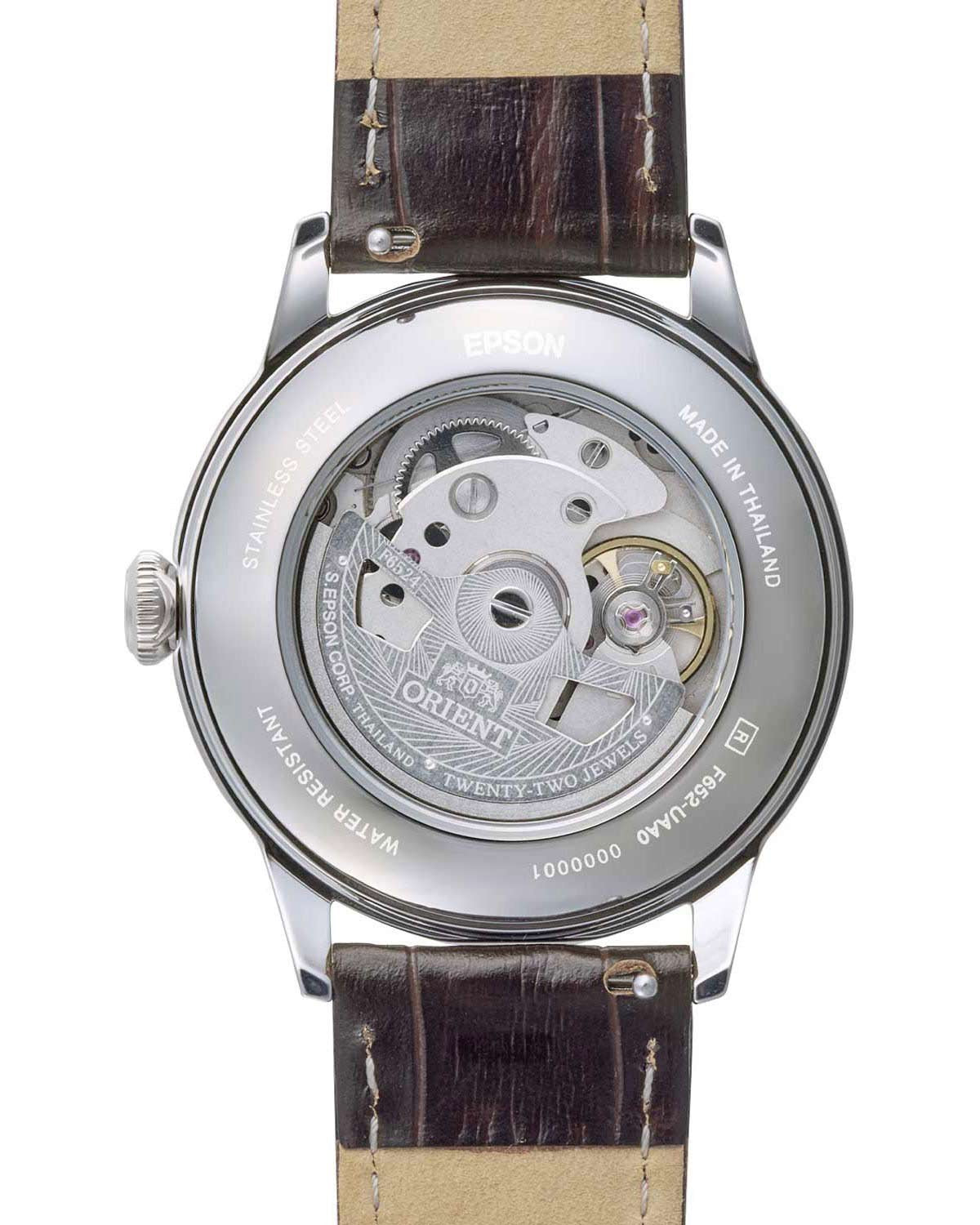 Ανδρικό ρολόι ORIENT Classic Bambino αυτόματο με καφέ δερμάτινο λουράκι
