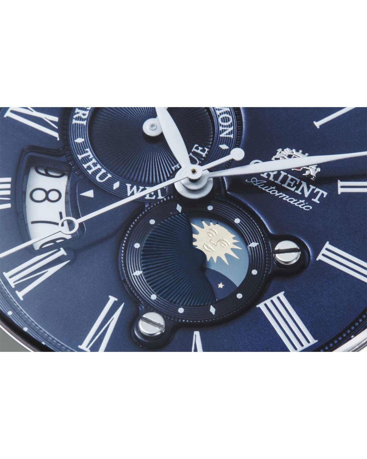 Ρολόι ORIENT Classic Sun and Moon Automatic Blue Leather Strap