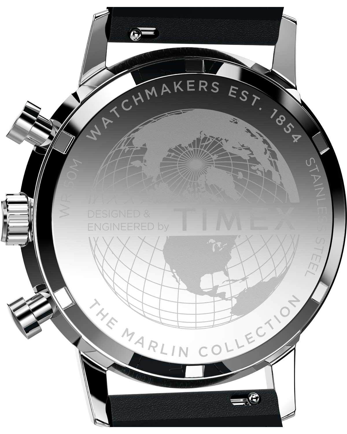 Ρολόι TIMEX Marlin Chronograph Black Leather Strap