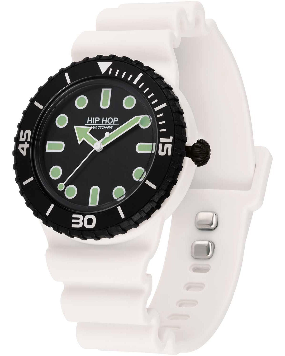 Ρολόι HIP HOP Master Black/White Silicone Strap Gift Set
