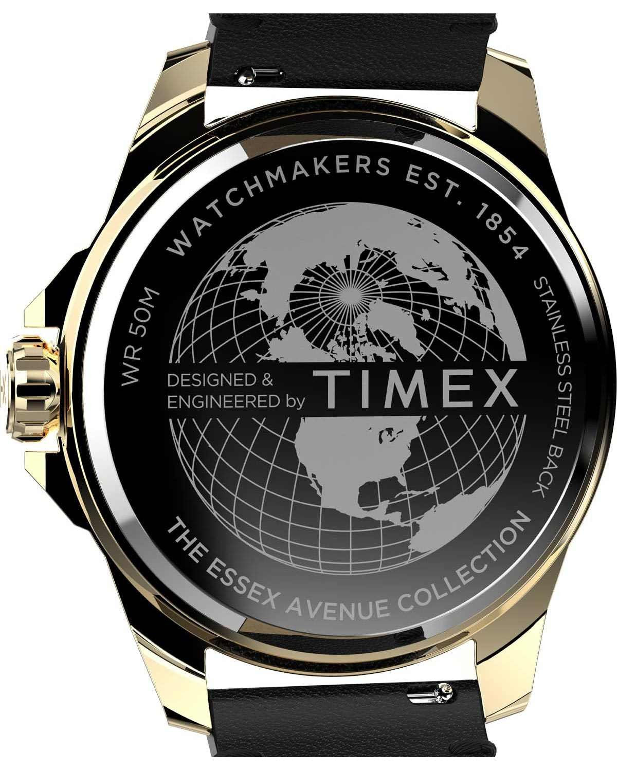 Ρολόι TIMEX Trend Essex Black Leather Strap