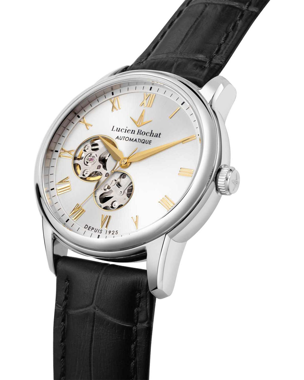 Ρολόι LUCIEN ROCHAT Iconic Automatic Black Leather Strap