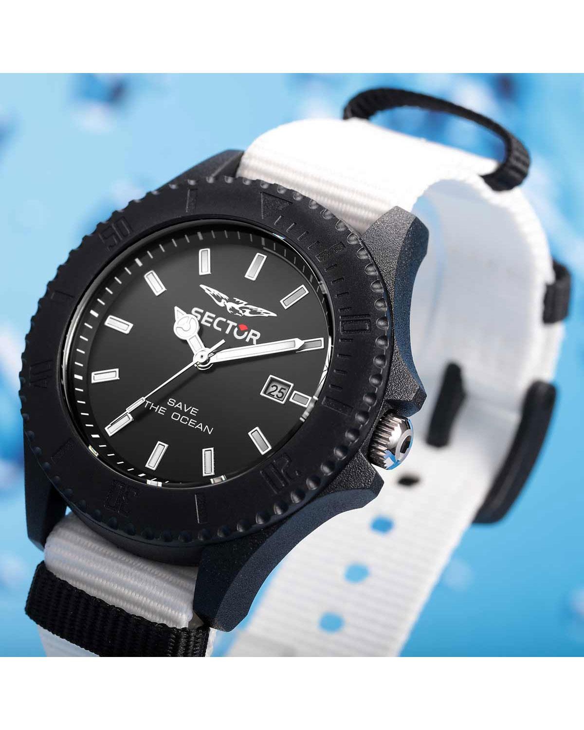 Ρολόι SECTOR Save The Ocean White Fabric Strap
