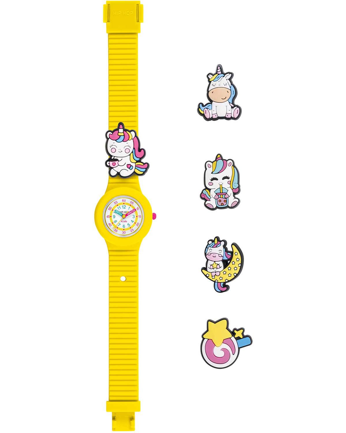 Παιδικό ρολόι HIP HOP PinTastic! Magic Unicorn Yellow Silicone Strap