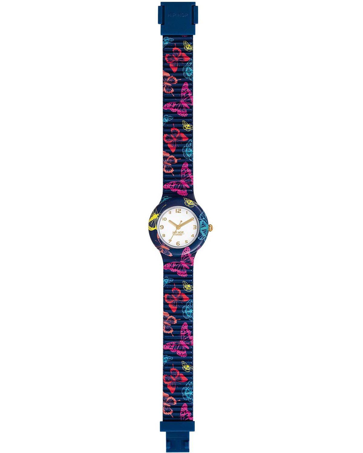 Ρολόι HIP HOP Animals Addicted Blue Butterfly Multicolor Silicone Strap