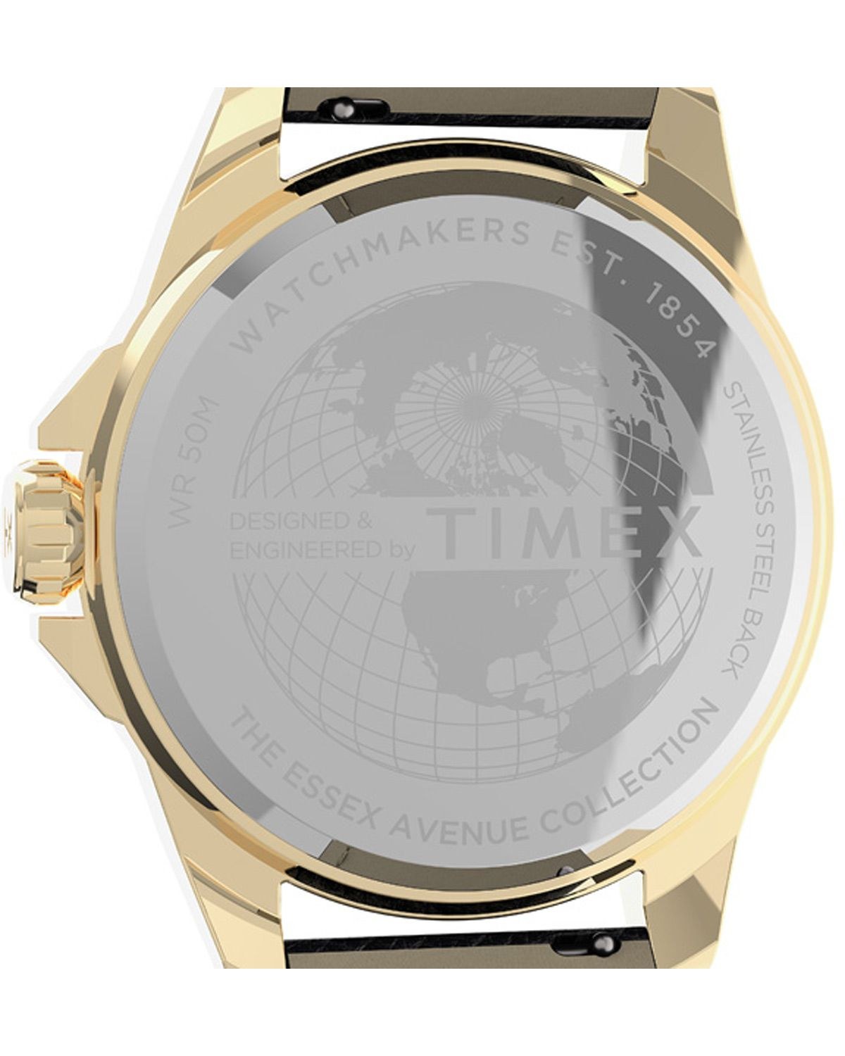 TIMEX Essex Avenue Black Leather Strap