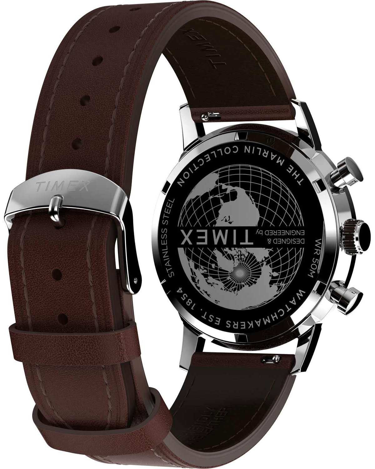 Ρολόι TIMEX Marlin Chronograph Brown Leather Strap