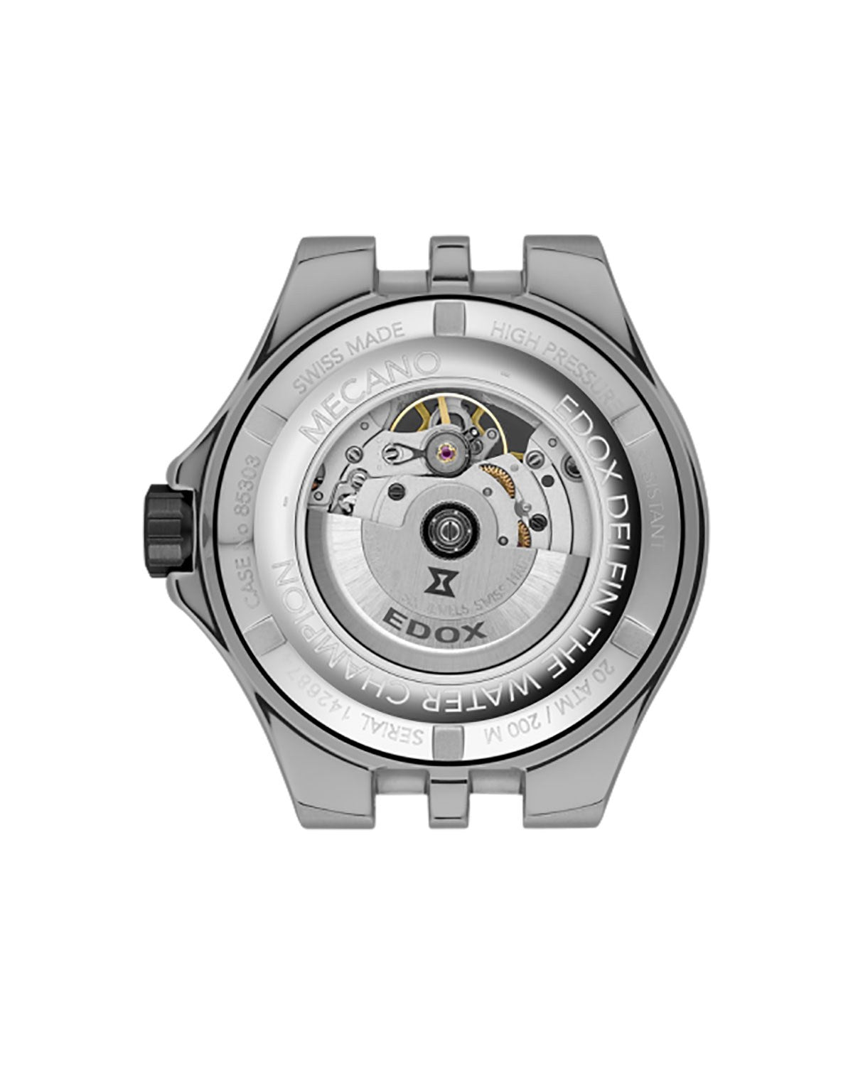 Ρολόι EDOX Delfin Mecano Automatic Black Rubber Strap