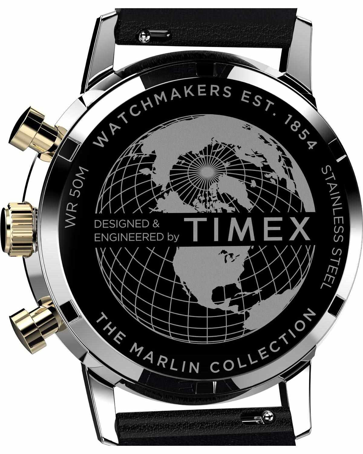 Ρολόι TIMEX Marlin Chronograph Black Leather Strap