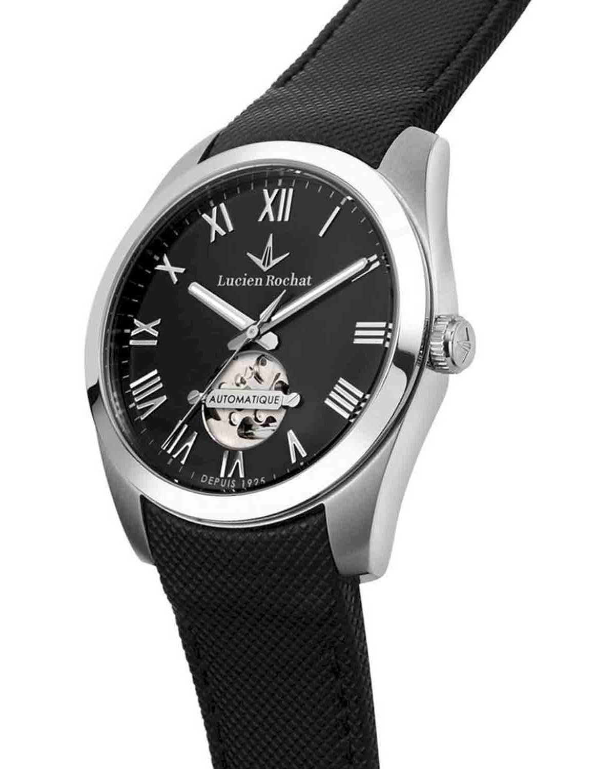 LUCIEN ROCHAT Leman Automatic Black Leather Strap