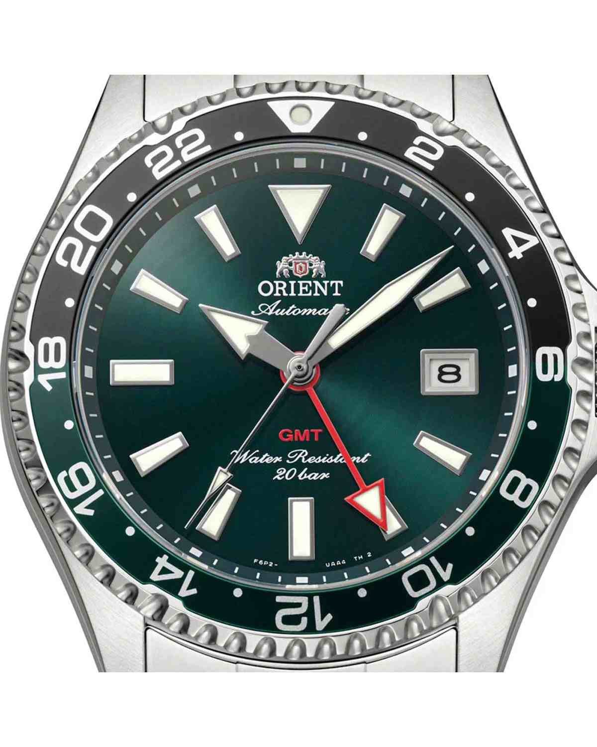 Ανδρικό ρολόι ORIENT Mako GMT αυτόματο με διπλή ώρα και ατσάλινο μπρασελέ