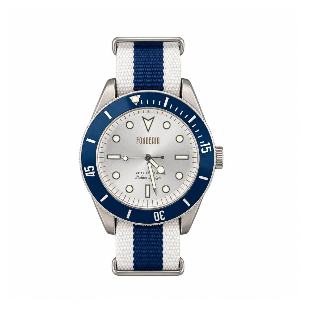 Fonderia Seawolf White Silver Natostrap P-8A002USB