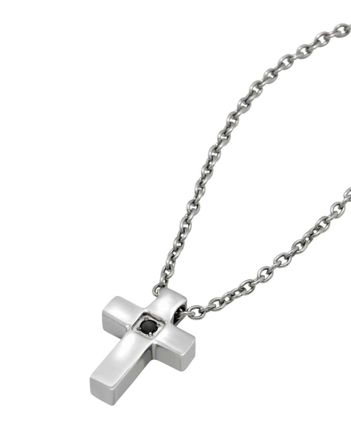 Ανδρικό κολιέ Black Diamond από ανοξείδωτο ατσάλι με διαμάντι