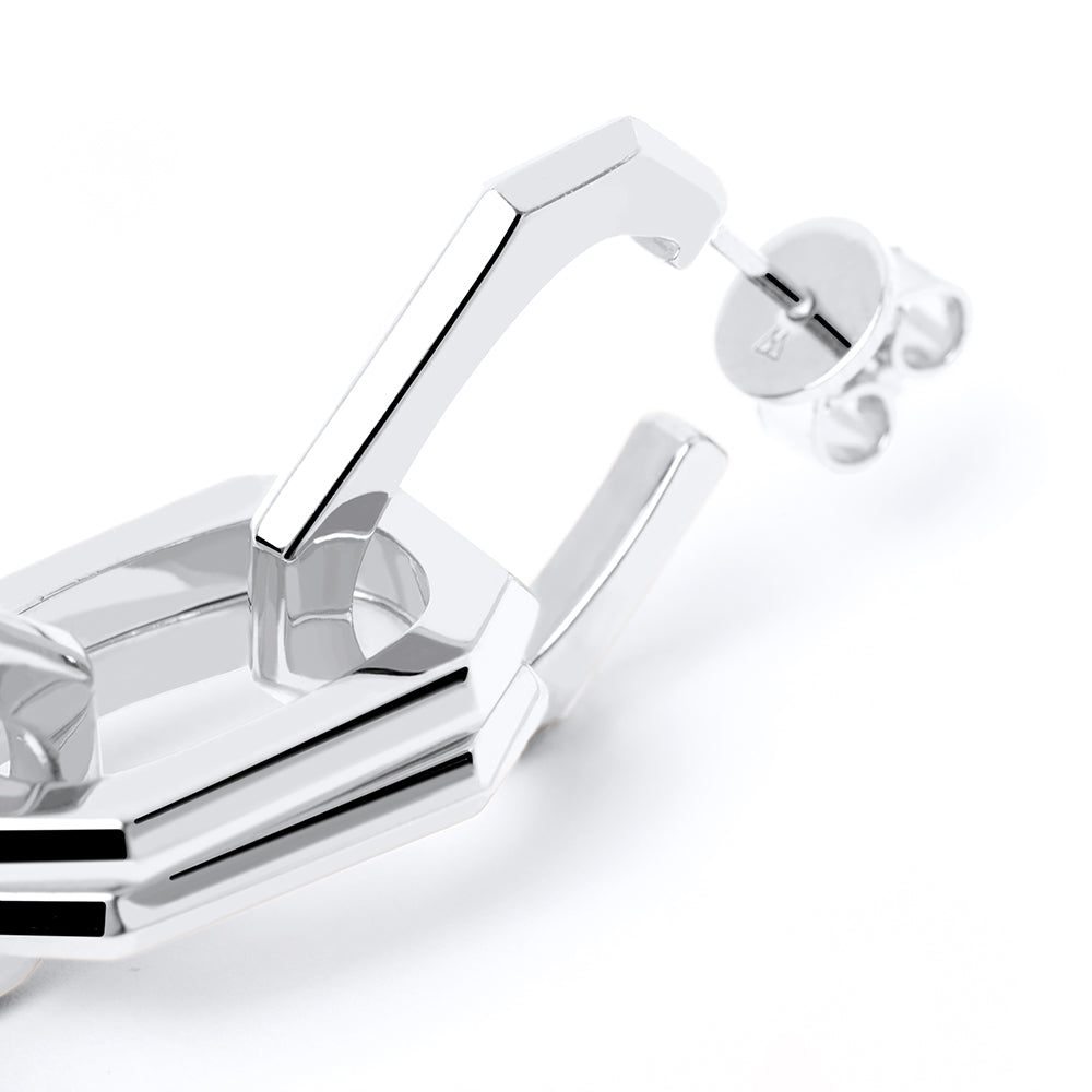 PDPaola Signature Chain Silver Earrings