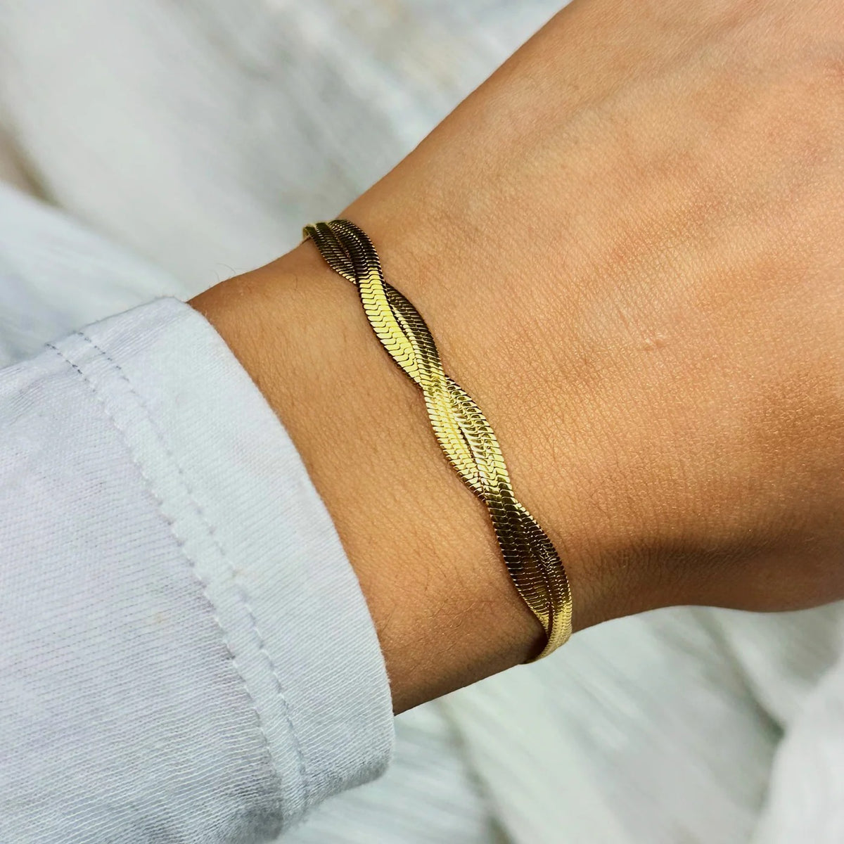 CLUSE Γυναικείο Βραχιόλι Élevé Twisted Snake Χρυσό – CB13365