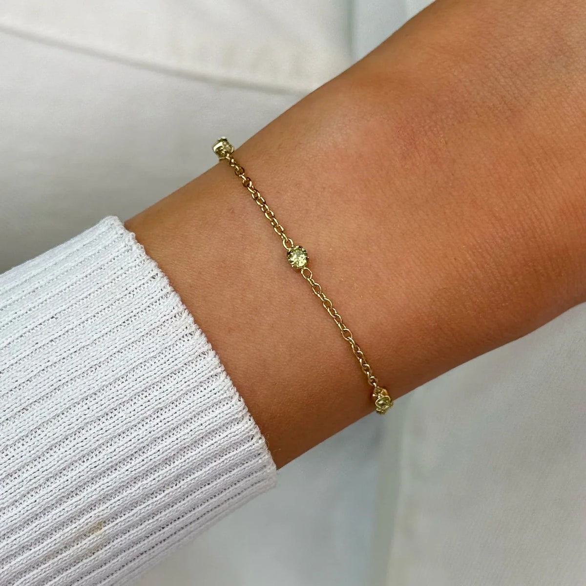 CLUSE Γυναικείο Βραχιόλι Élevé Zirconia Chain με Πράσινες Πέτρες Χρυσό – CB13373