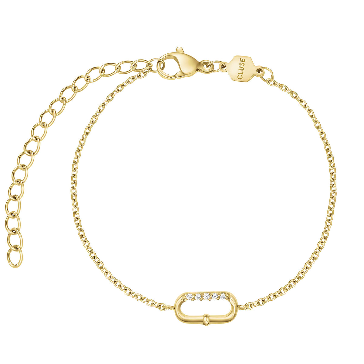 CLUSE Γυναικείο Βραχιόλι Élevé Oval Zirconia Χρυσό με Λευκά Ζιργκόν – CB13382