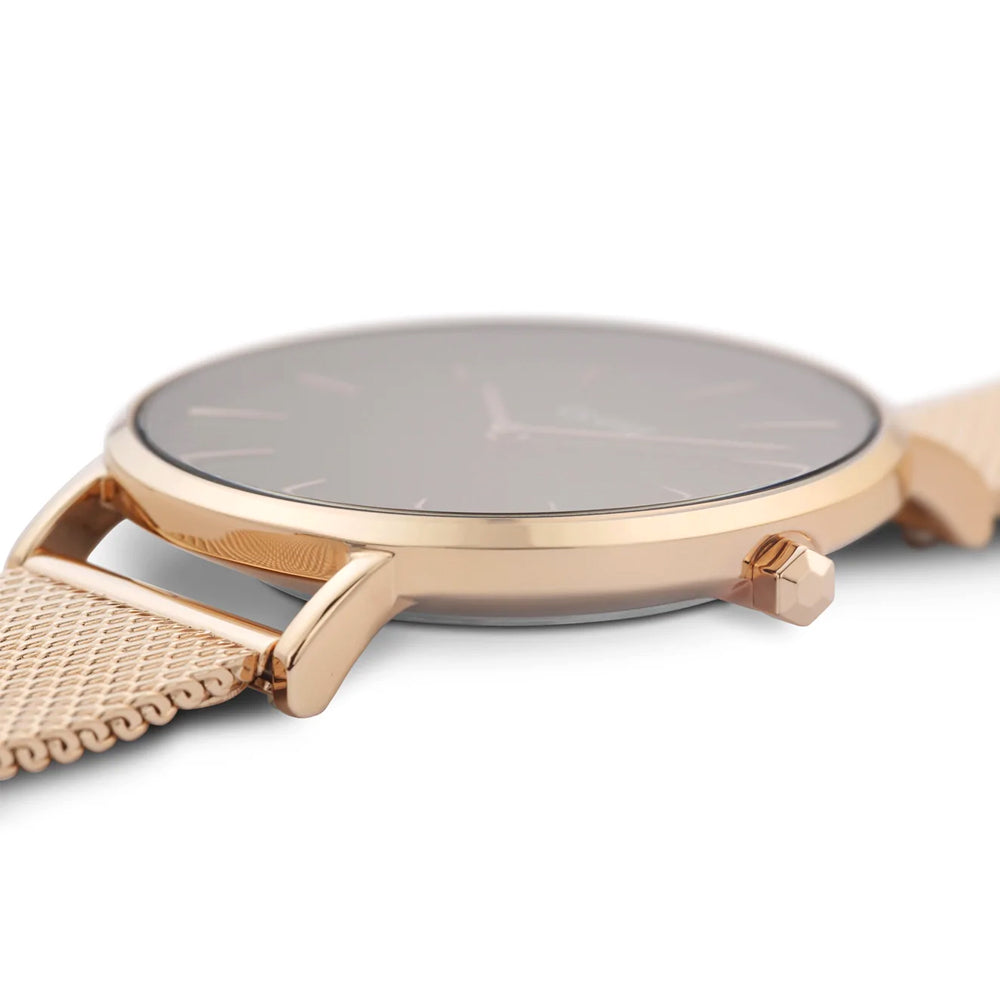 Cluse Gift Box Minuit Watch & Brown Leather Strap Silver Colour