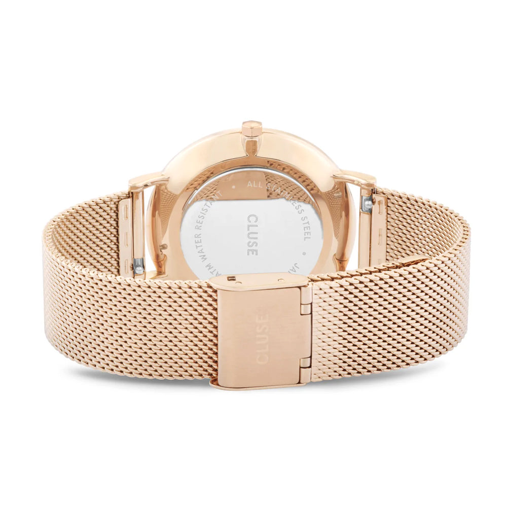 Cluse Gift Box Minuit Watch & Brown Leather Strap Silver Colour