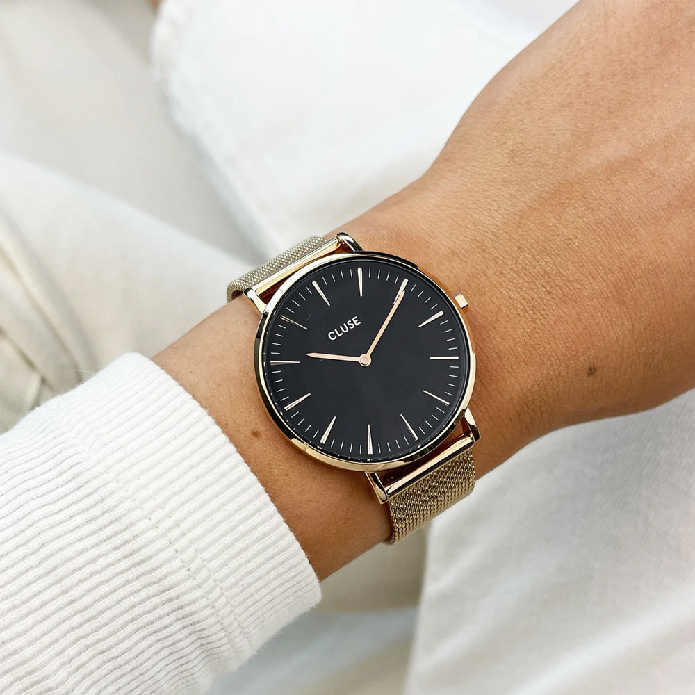 Cluse Gift Box Minuit Watch & Brown Leather Strap Silver Colour