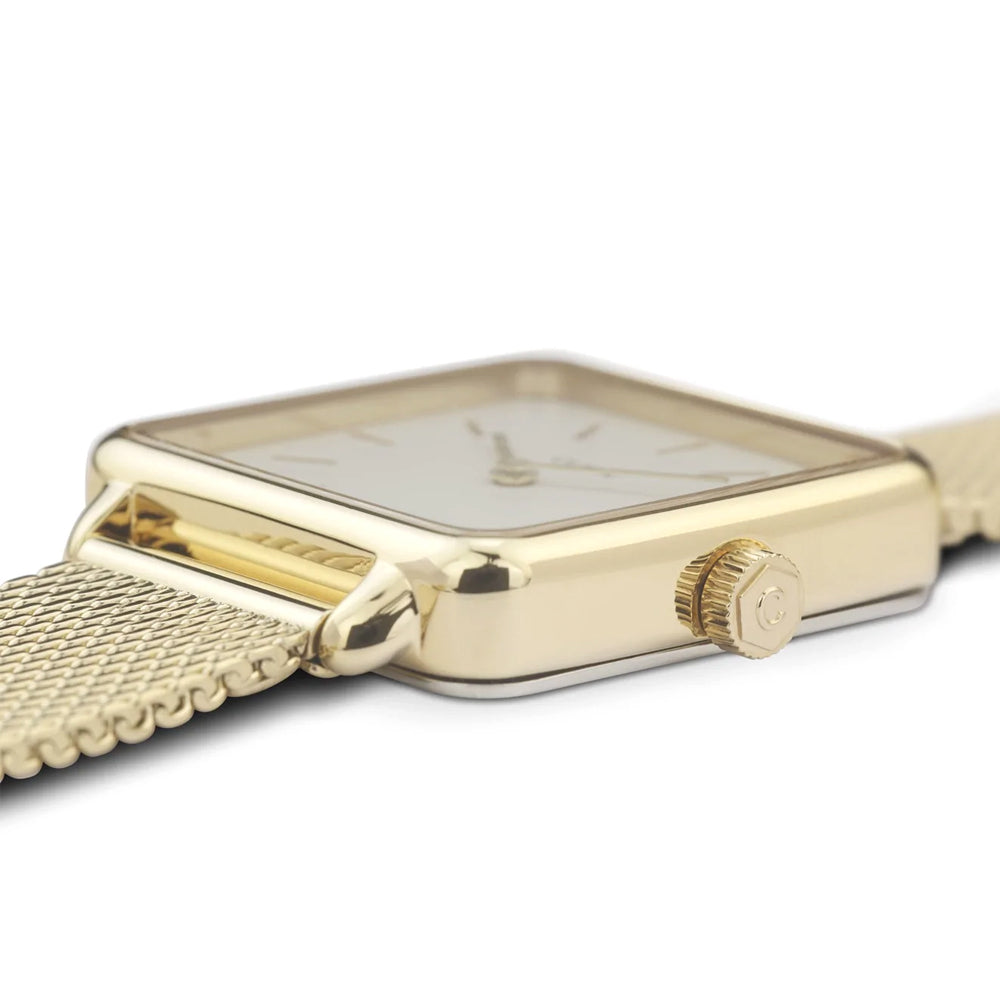 Cluse Gift Box La Tétragone Watch & Leather Strap Gold Colour