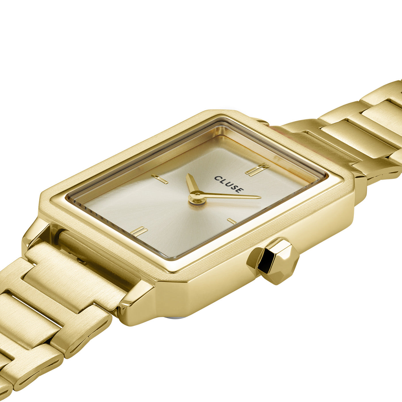 Gift Box Fluette Watch Steel & Double Chain Bracelet Full Gold Colour
