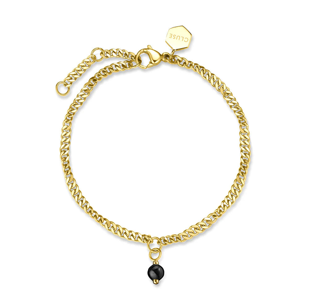 Cluse Gift Box Féroce Mini Watch Black & Chain Bracelet Gold Colour