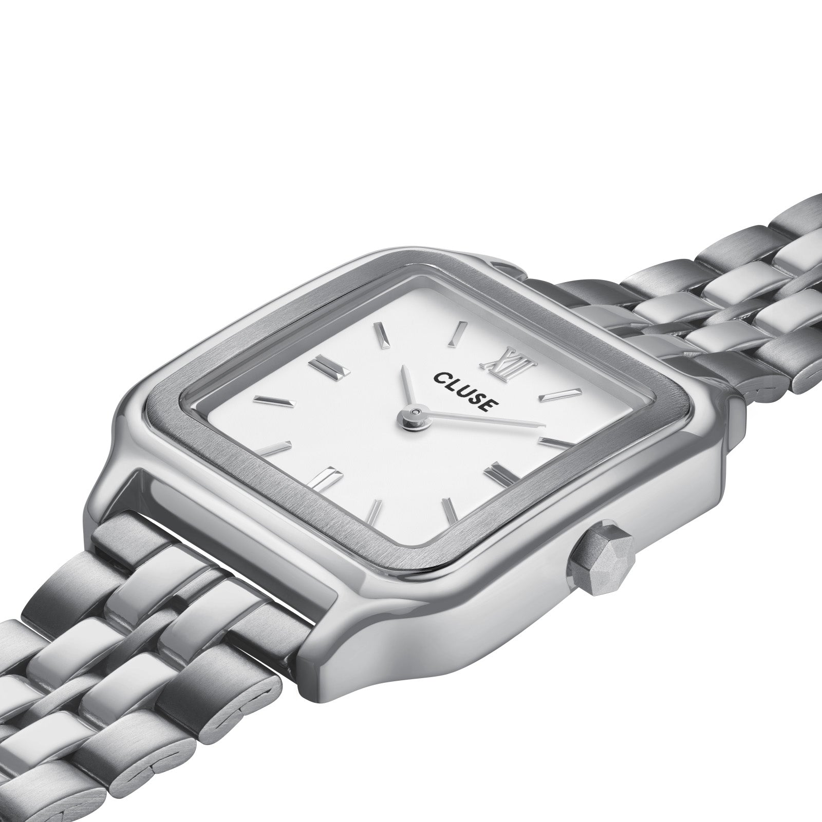 Cluse Gift Box Gracieuse Watch Steel White & Élevé Tennis Bracelet Silver Colour